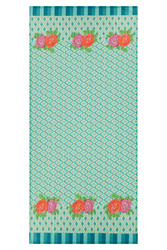 tenda mussola di cotone 110x240cm--hima big flower turquoise