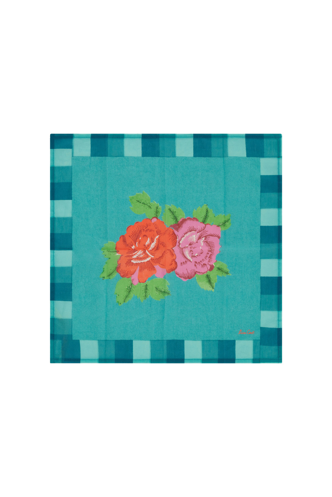cotton napkin 50x50cm--hima big flower turquoise
