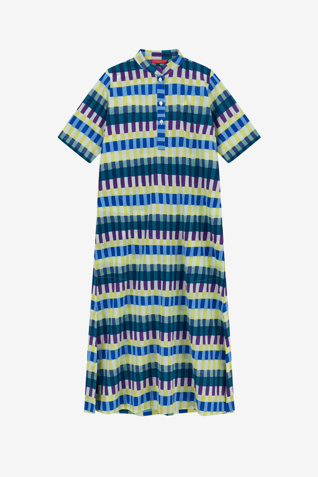 mamta kaftan--kusama checkdark teal