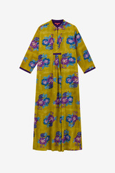 radha caftan--dandelion green gold