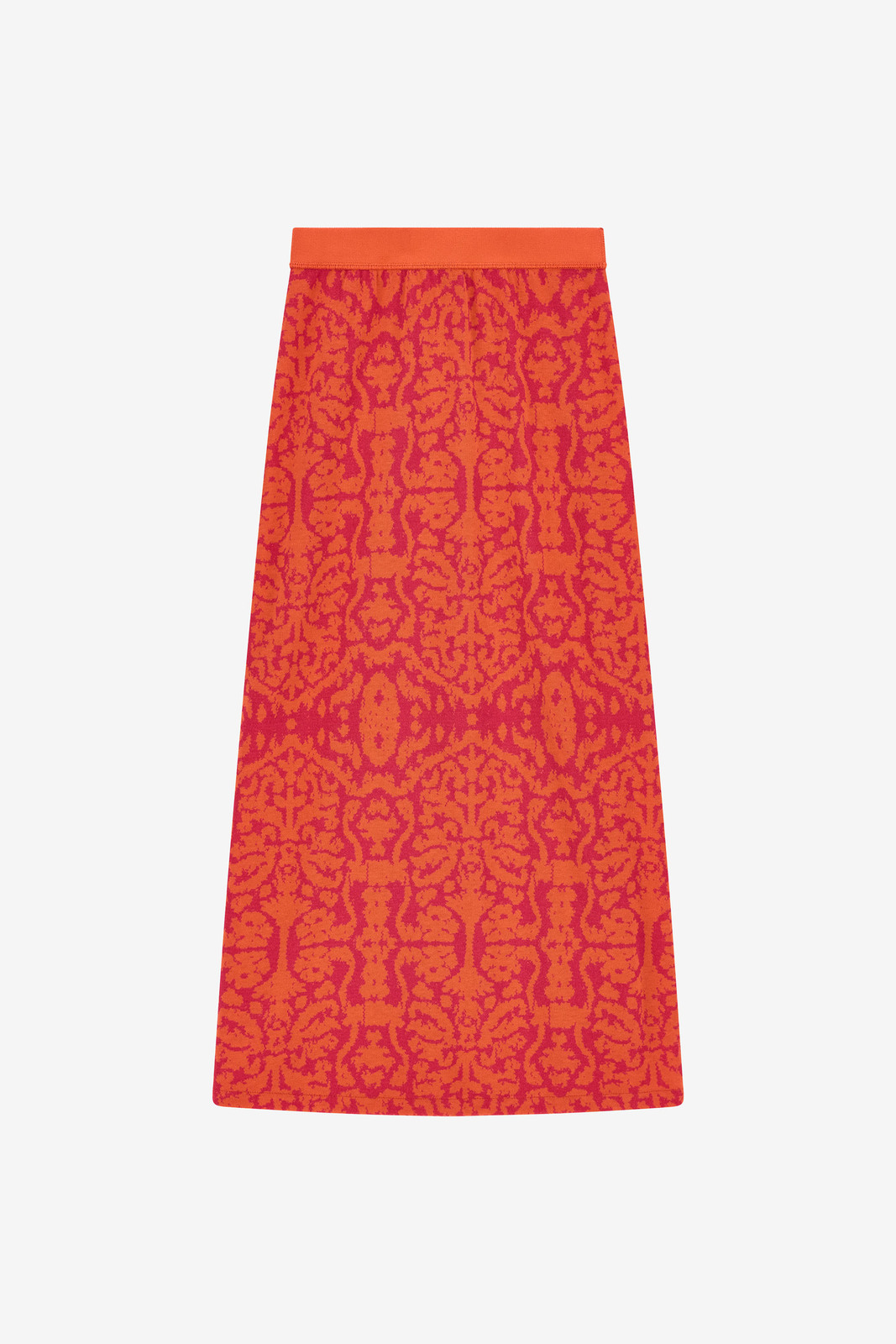 theresa skirt--damask design orange