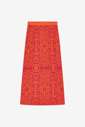 theresa skirt--damask design orange