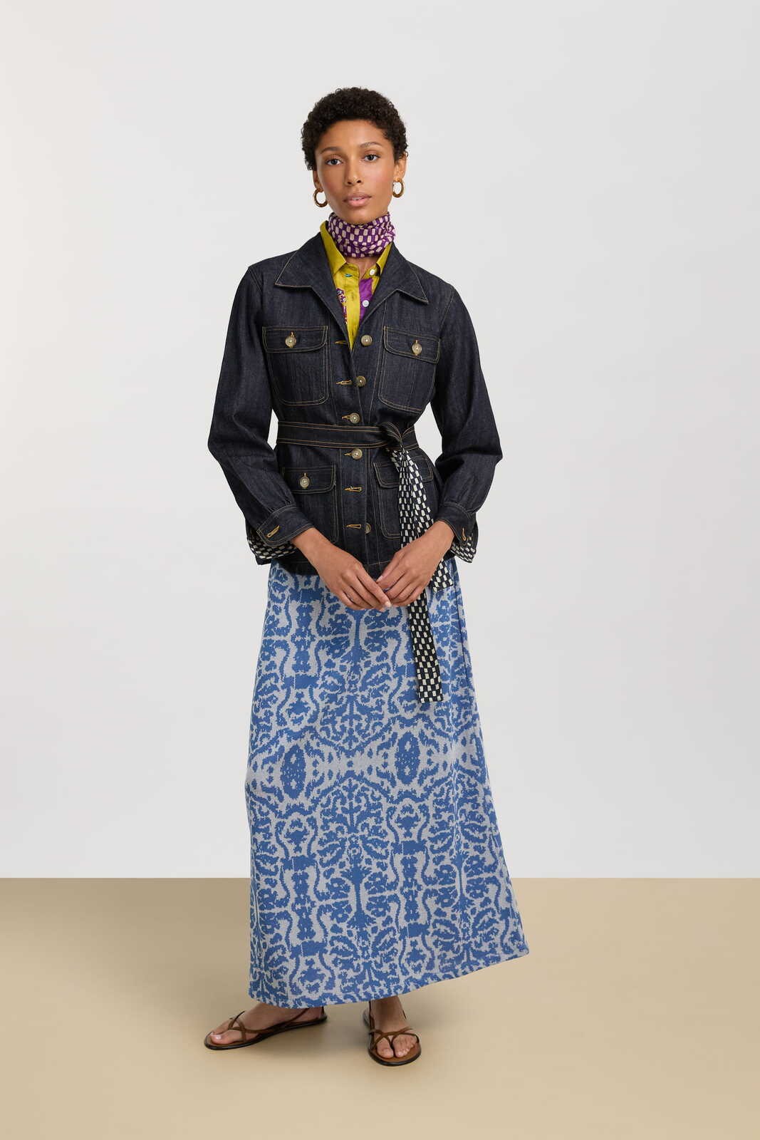 theresa skirt--damask design sugar