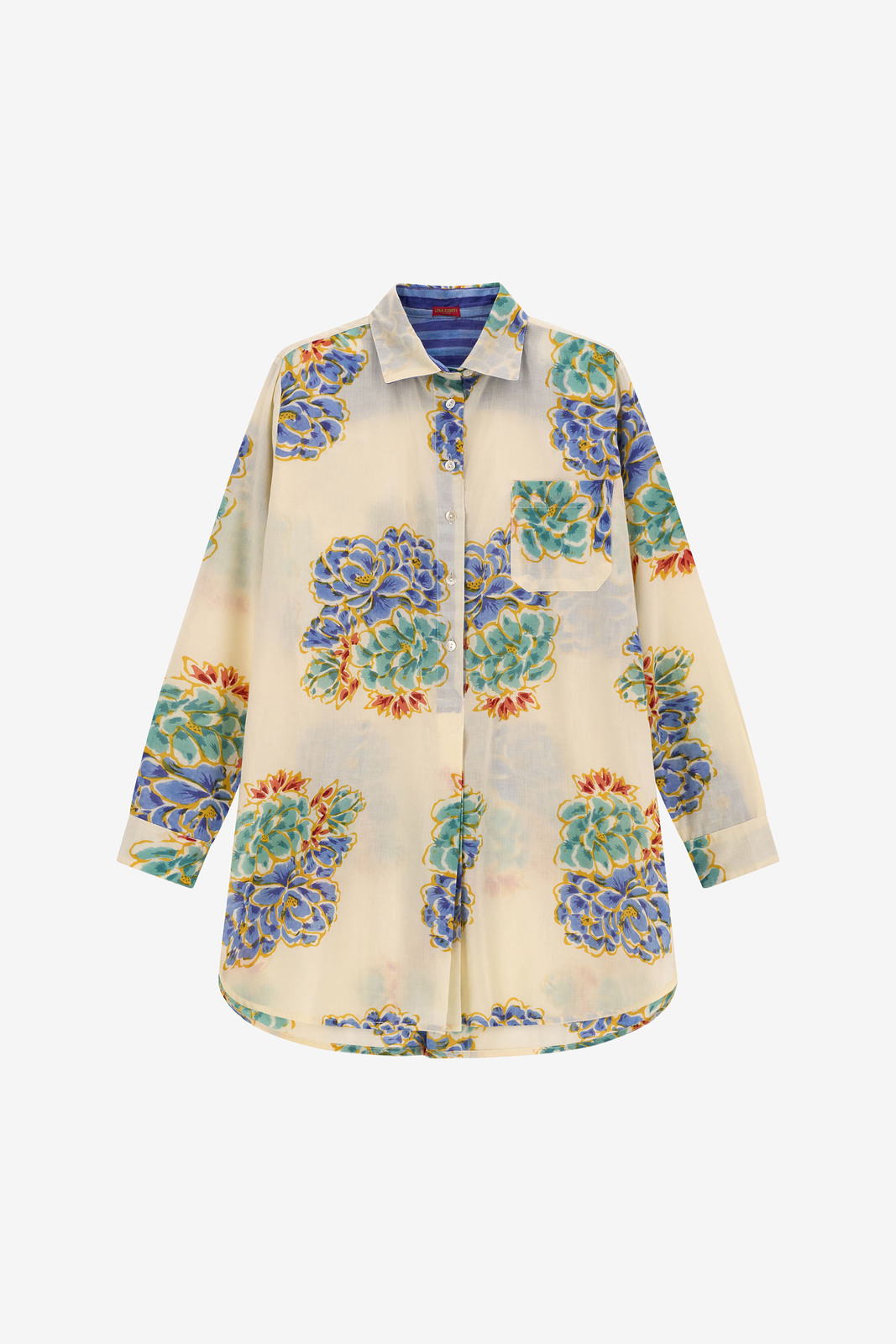 ube shirt--positano flower plumbago