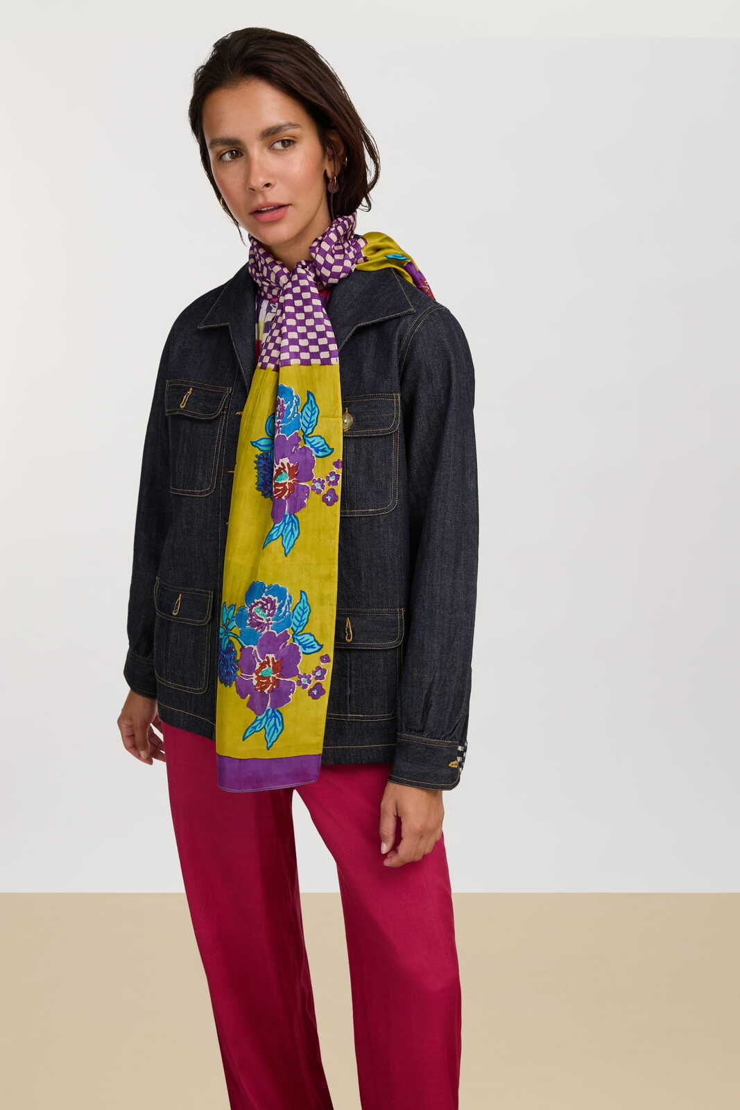 silk bow 35x180cm--dandelion green gold