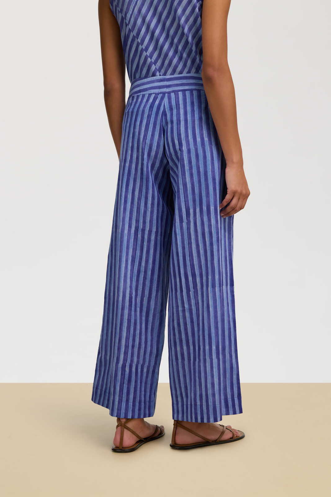 cabana pants--mini stripes plumbago