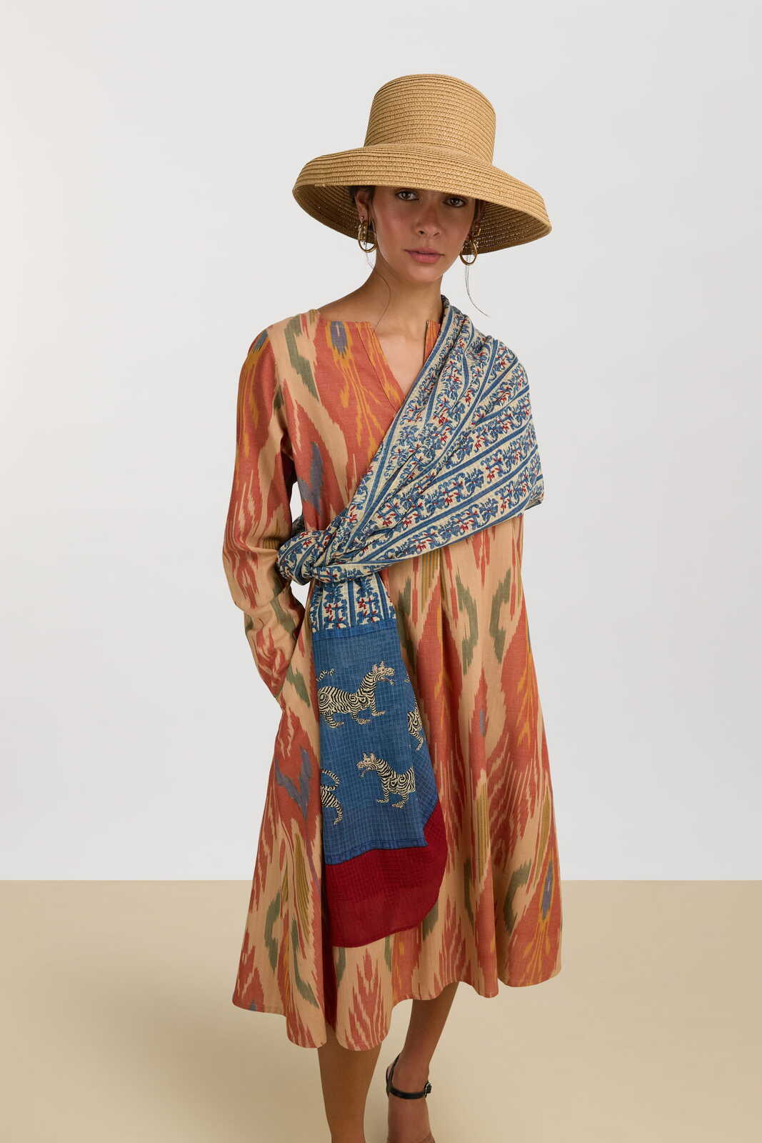 scialle kotadoria 100x200cm--dragon tiger ivory