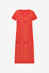 amla dress--damask design orange