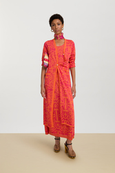 amla dress--damask design orange
