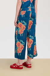 cabana pant--leopard flower dark teal