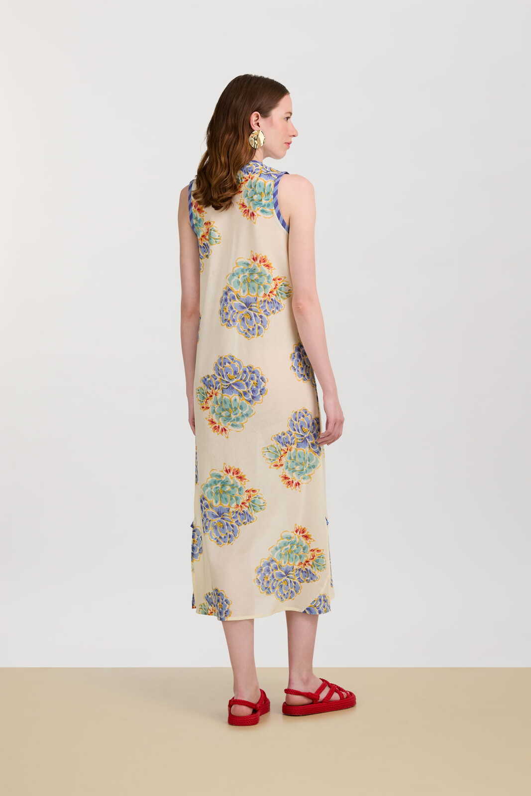 cheack dress--positano flower plumbago