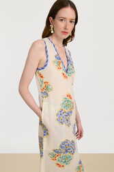 cheack dress--positano flower plumbago