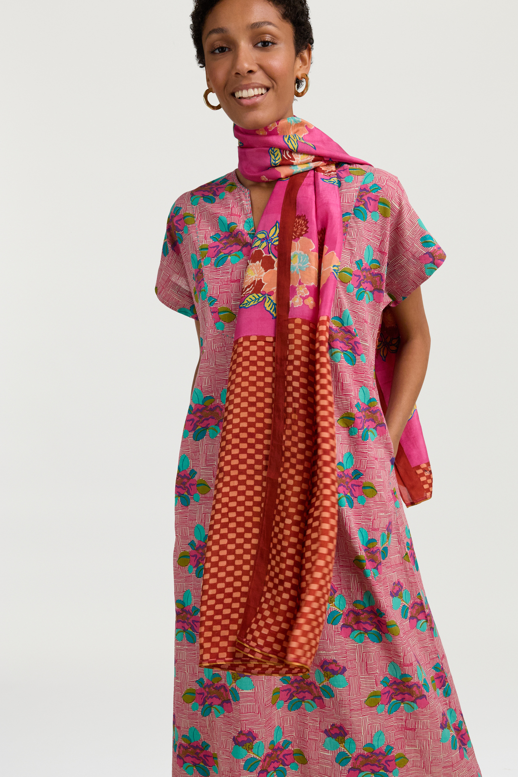 scialle seta 100x200--dandelion fuxia