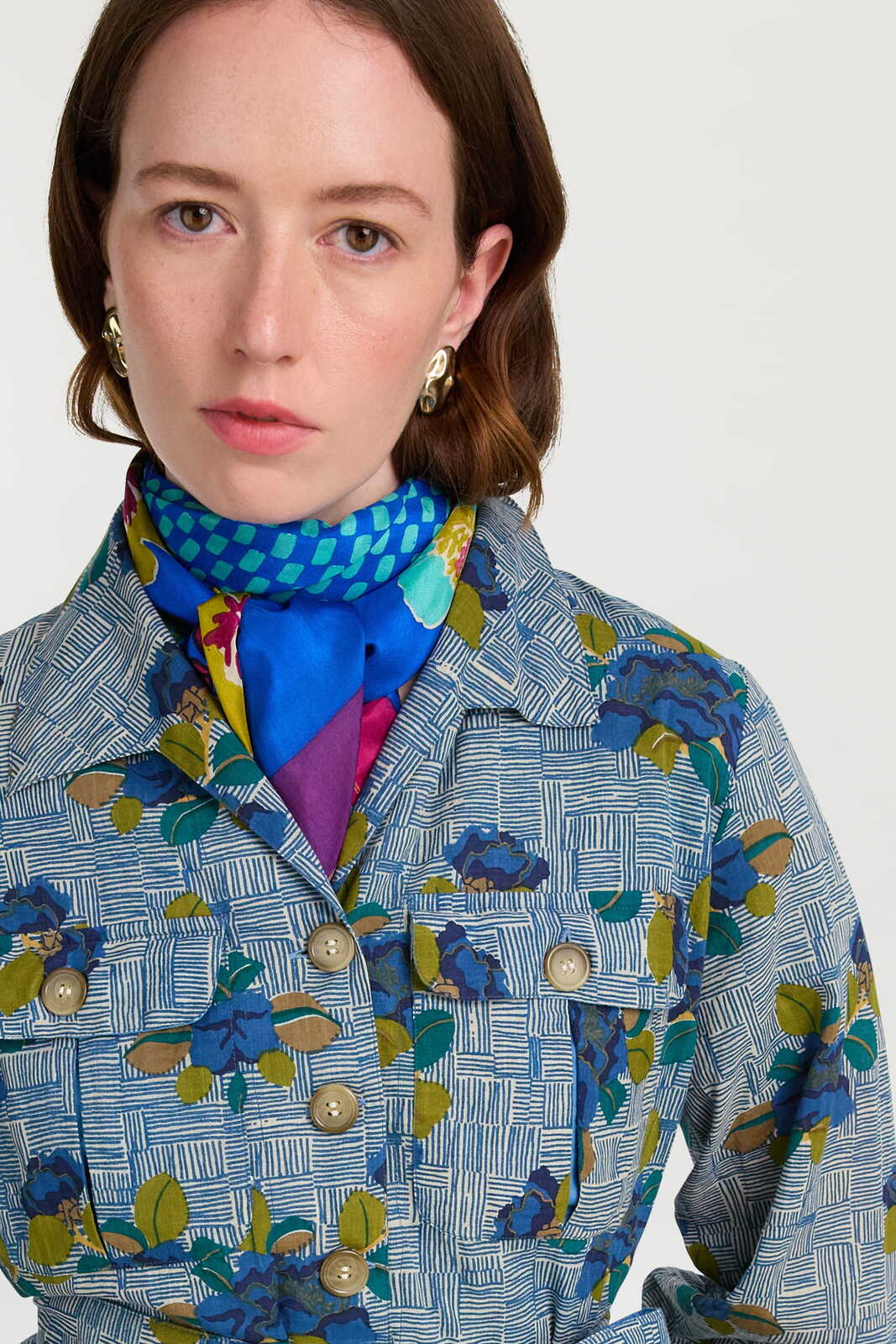 foulard seta 100x100cm--dandelion blue