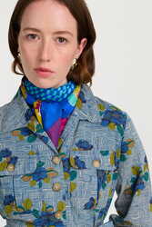 foulard seta 100x100cm--dandelion blue