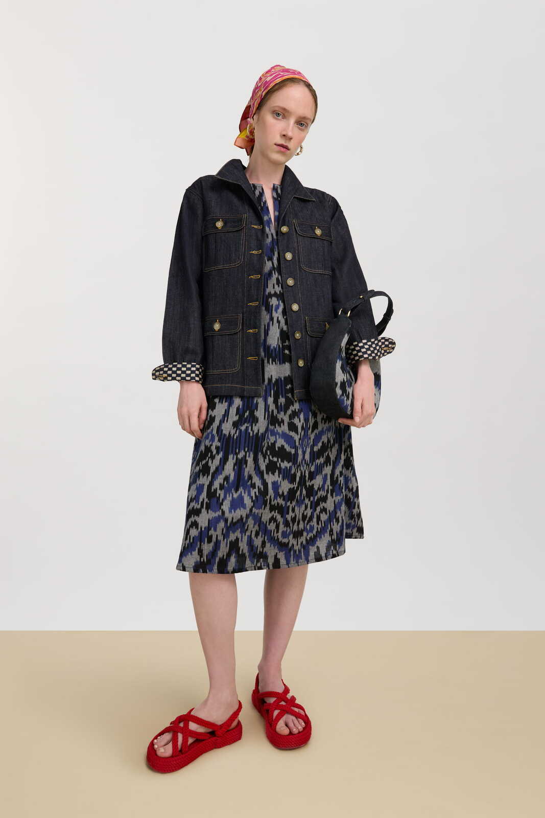 abito madhu--midikasuri damask black