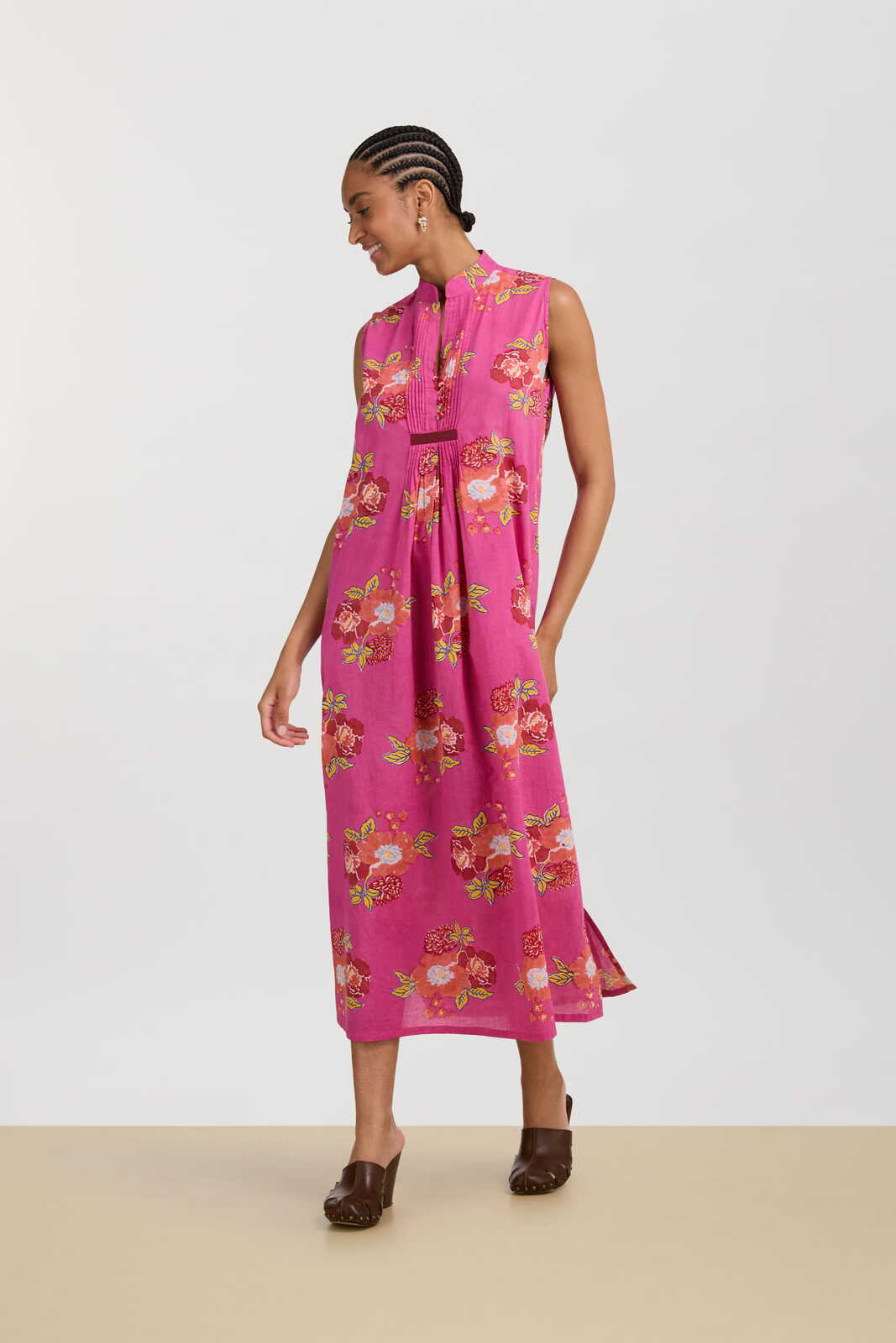 eve kaftan--dandelion fuxia