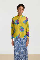 bella shirt--dandelion green gold