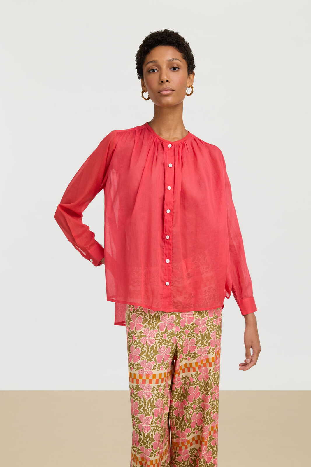 ginger shirt--geranium