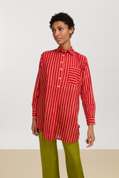 ube shirt--mini stripes red