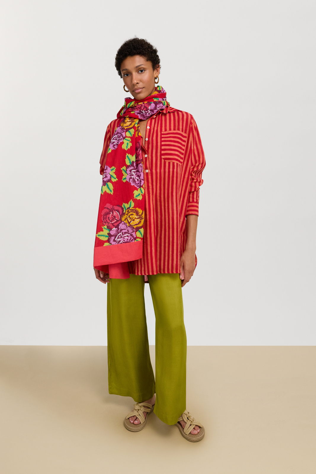 ube shirt--mini stripes red