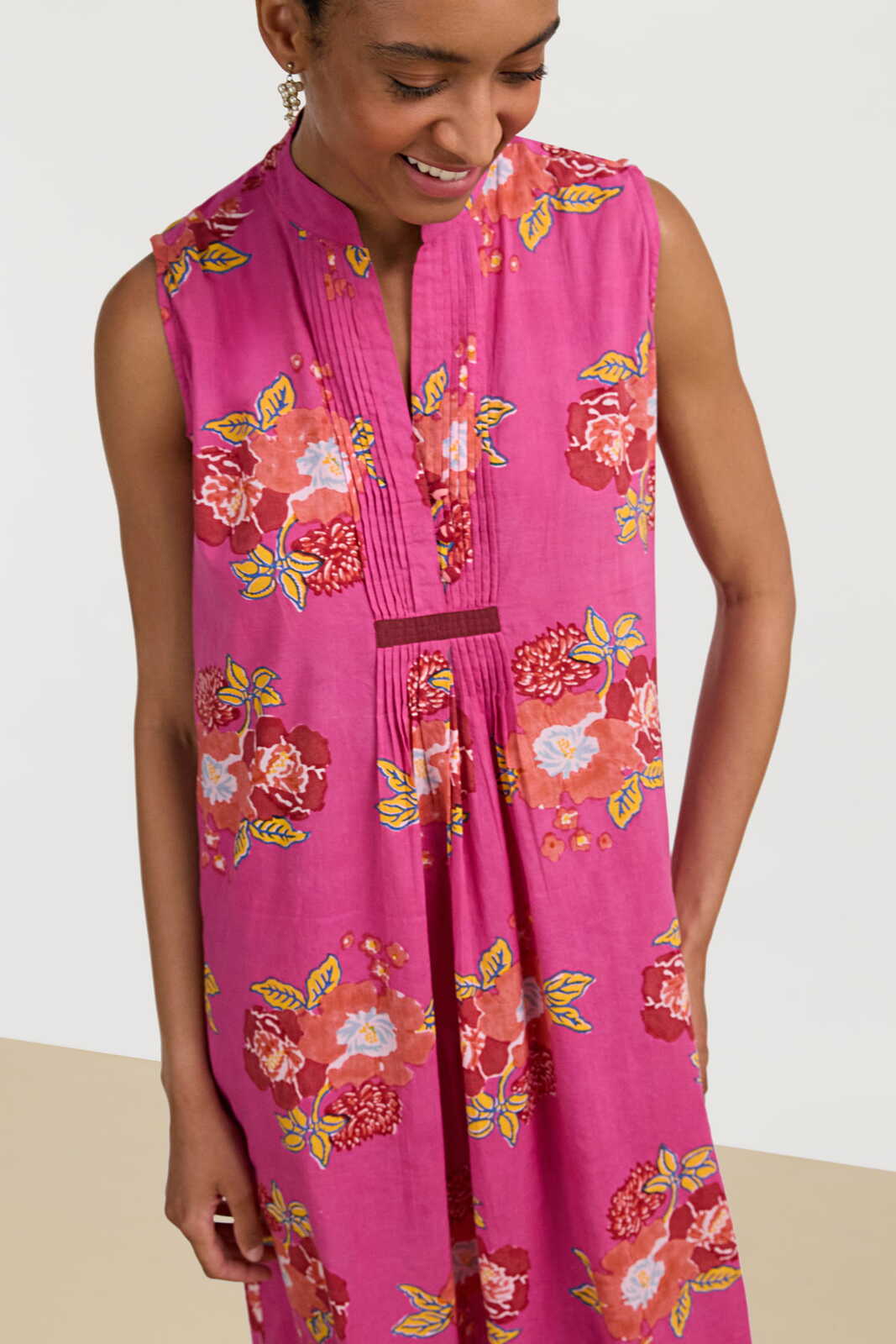 eve kaftan--dandelion fuxia