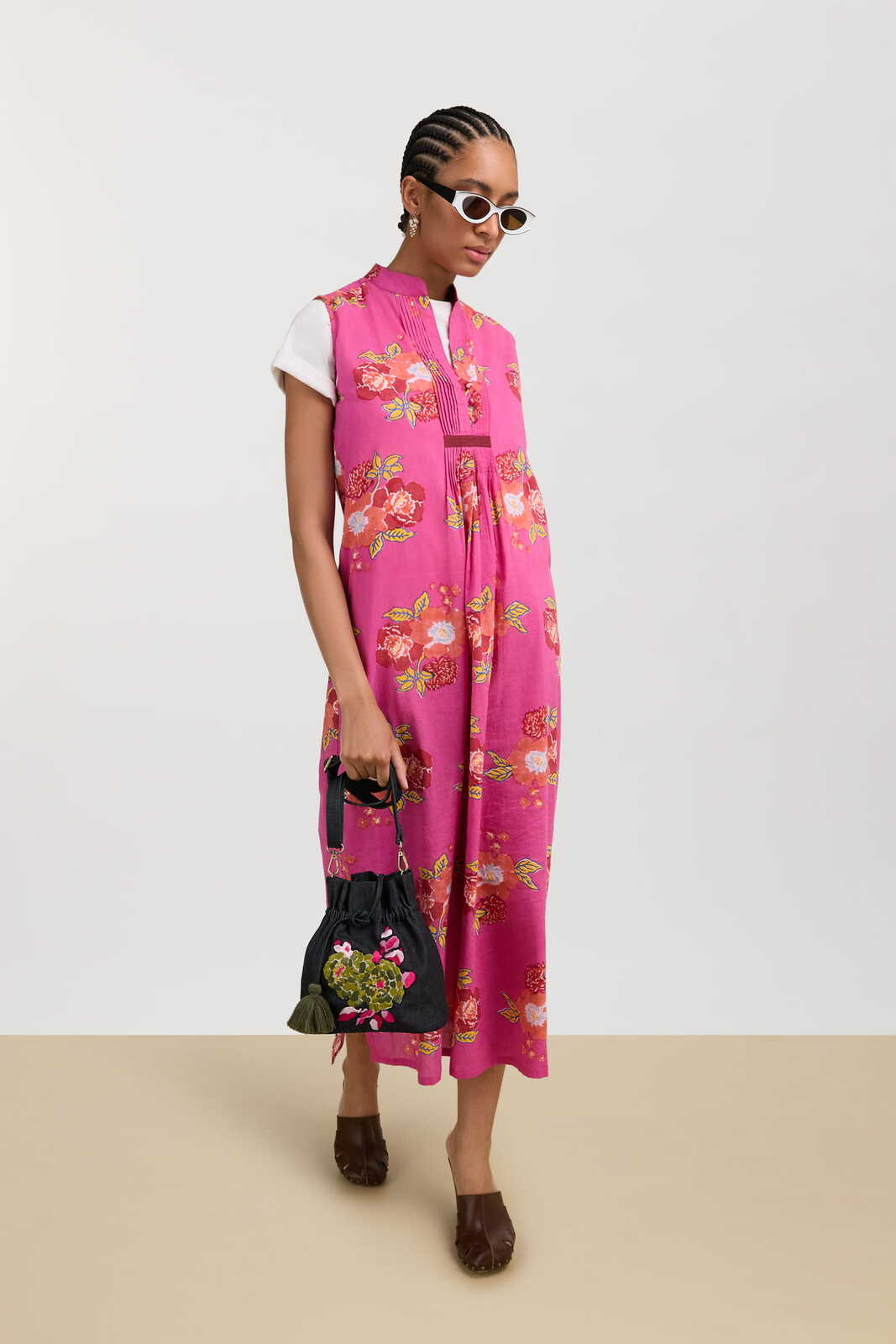 eve kaftan--dandelion fuxia