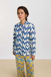 jhodpuri jacket--ikat arrow blue