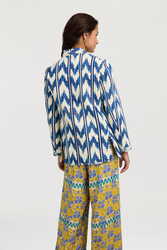 jhodpuri jacket--ikat arrow blue