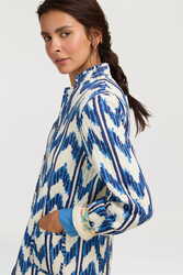 jhodpuri jacket--ikat arrow blue
