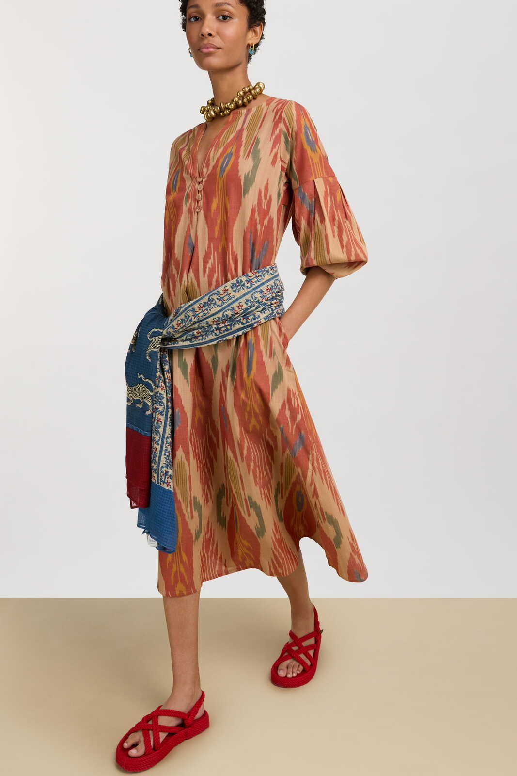 abito khubani--kitila flame orange