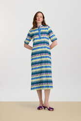 mamta kaftan--kusama checkdark teal