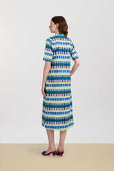 mamta kaftan--kusama checkdark teal