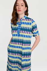 mamta kaftan--kusama checkdark teal