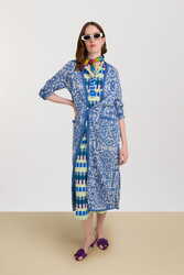 mamta kaftan--kusama checkdark teal