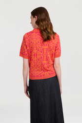 polo shirt--damask design orange