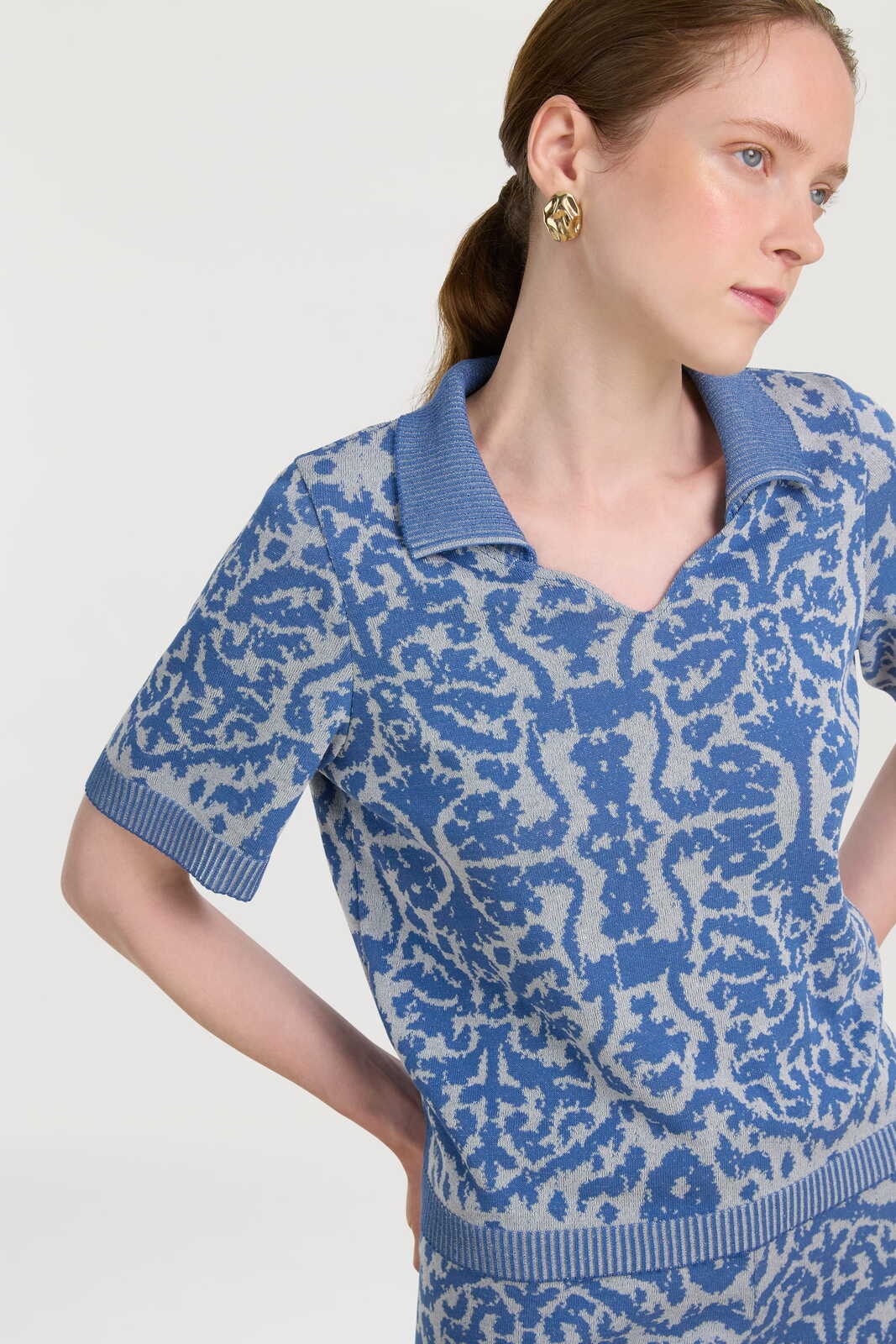 polo shirt--damask design sugar