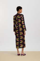 radha caftan--suiko flower black