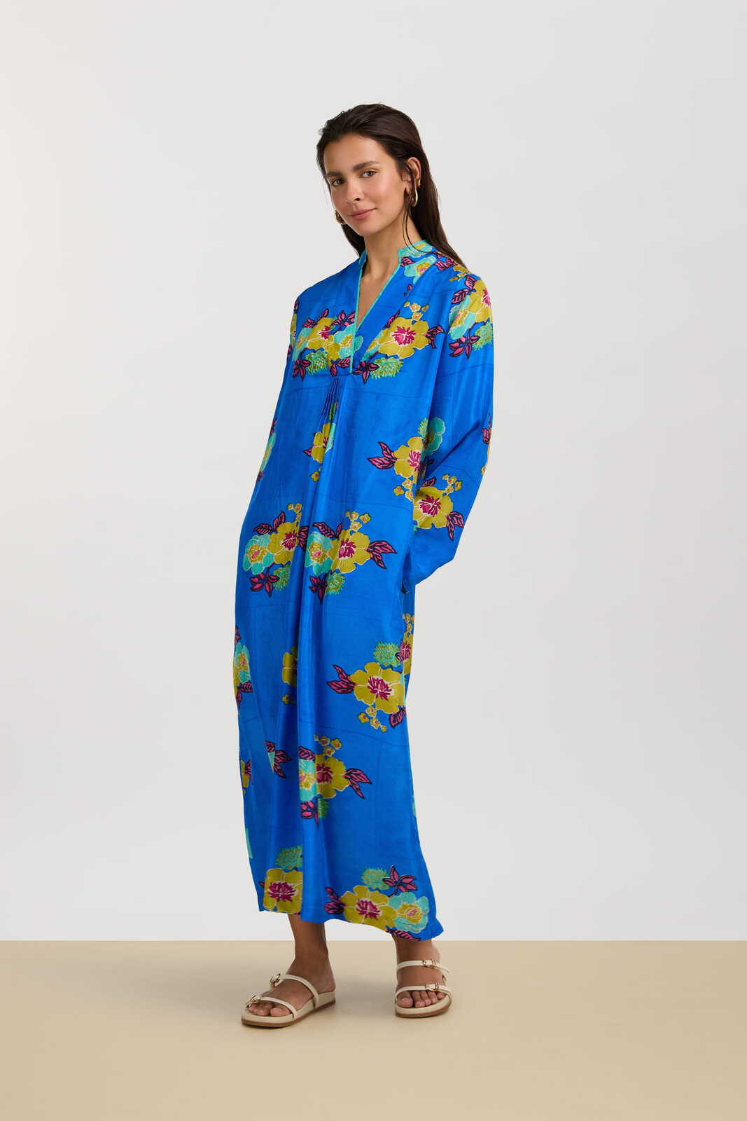 radha caftan--dandelion blue