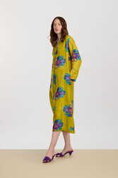 radha caftan--dandelion green gold