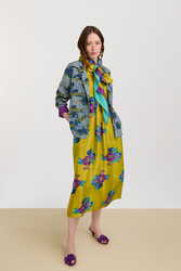 radha caftan--dandelion green gold