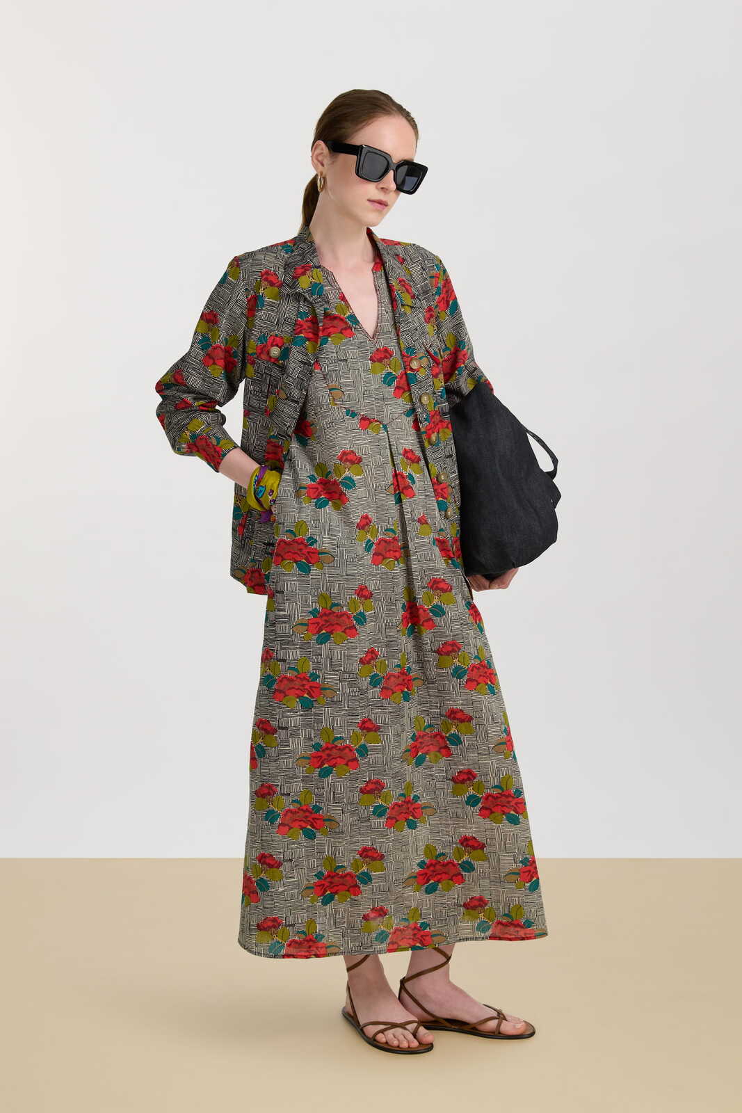 saffron caftan--kanji black