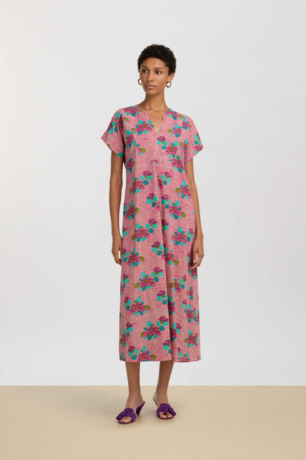 saffron caftan--kanji fuxia