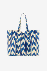 borsa shopping--ikat arrow blue