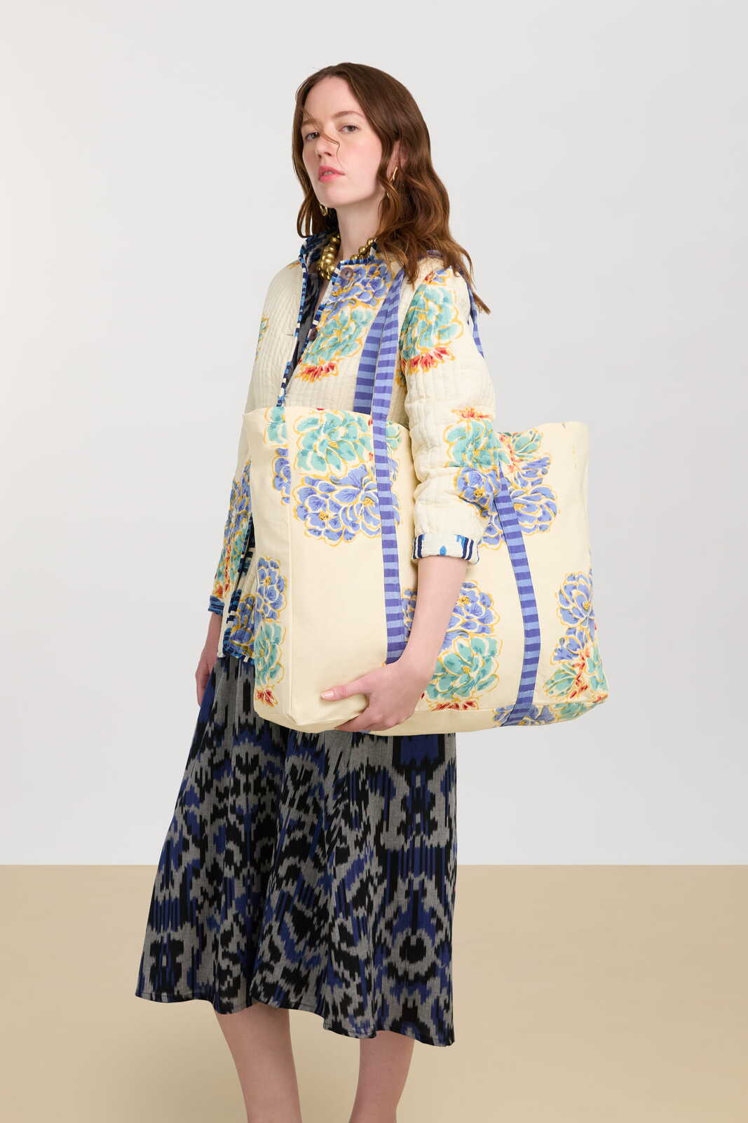 borsa shopping--positano flower plumbago