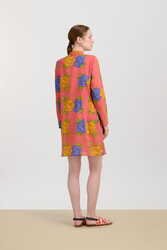 short kurta--big flower old pink