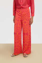 theresa pants--damask design orange