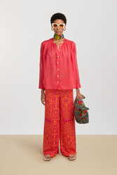 theresa pants--damask design orange