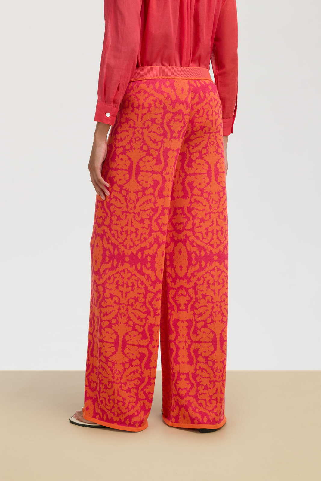 theresa pants--damask design orange