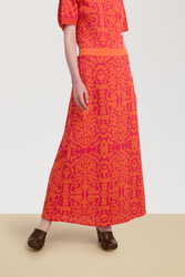 theresa skirt--damask design orange
